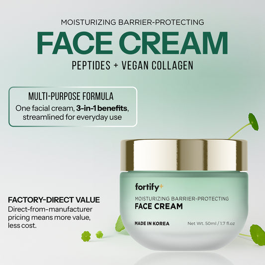 Face Cream Daily Moisturizer - Peptides + Vegan Collagen