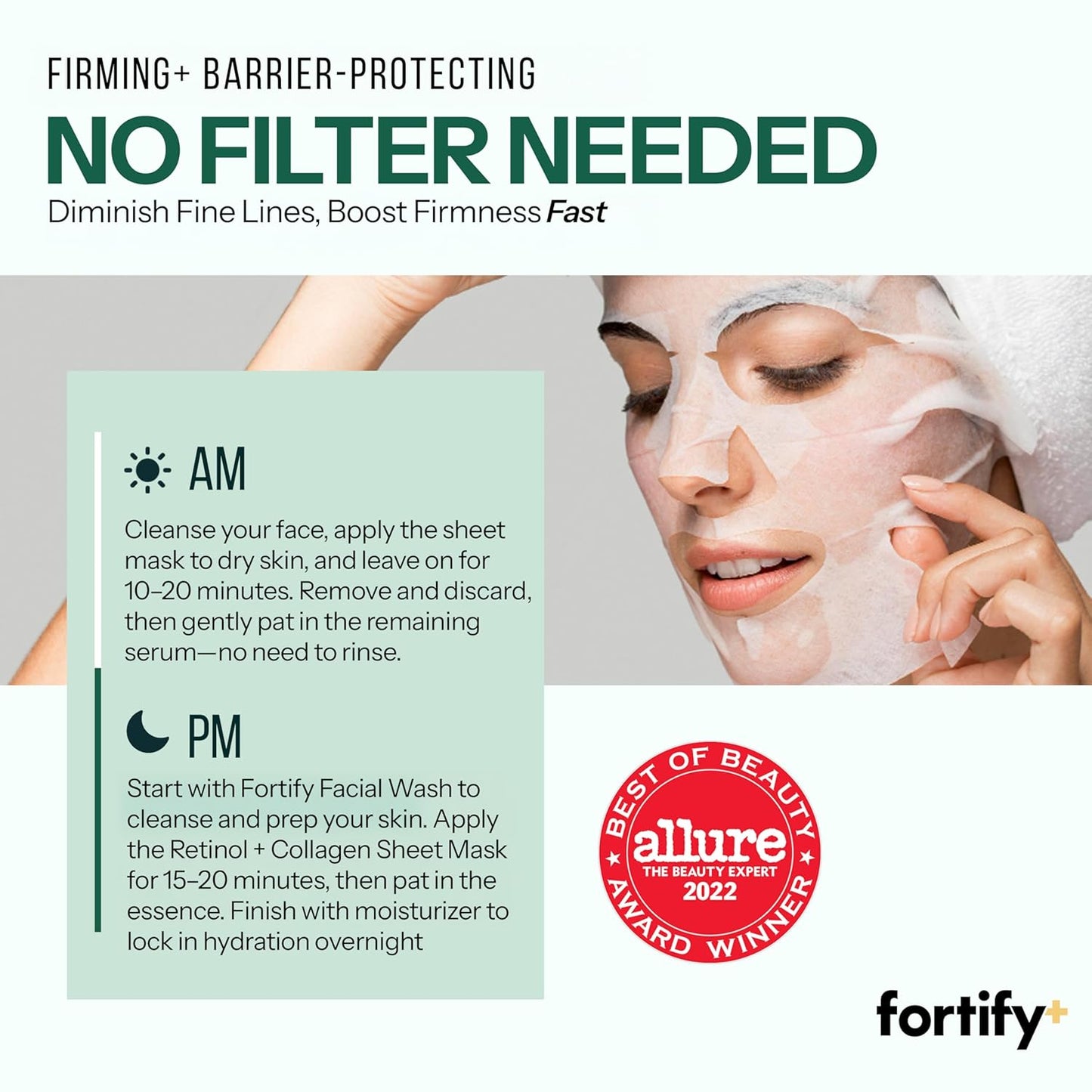 Facial Sheet Mask 5 Pack - Retinol and Vegan Collagen