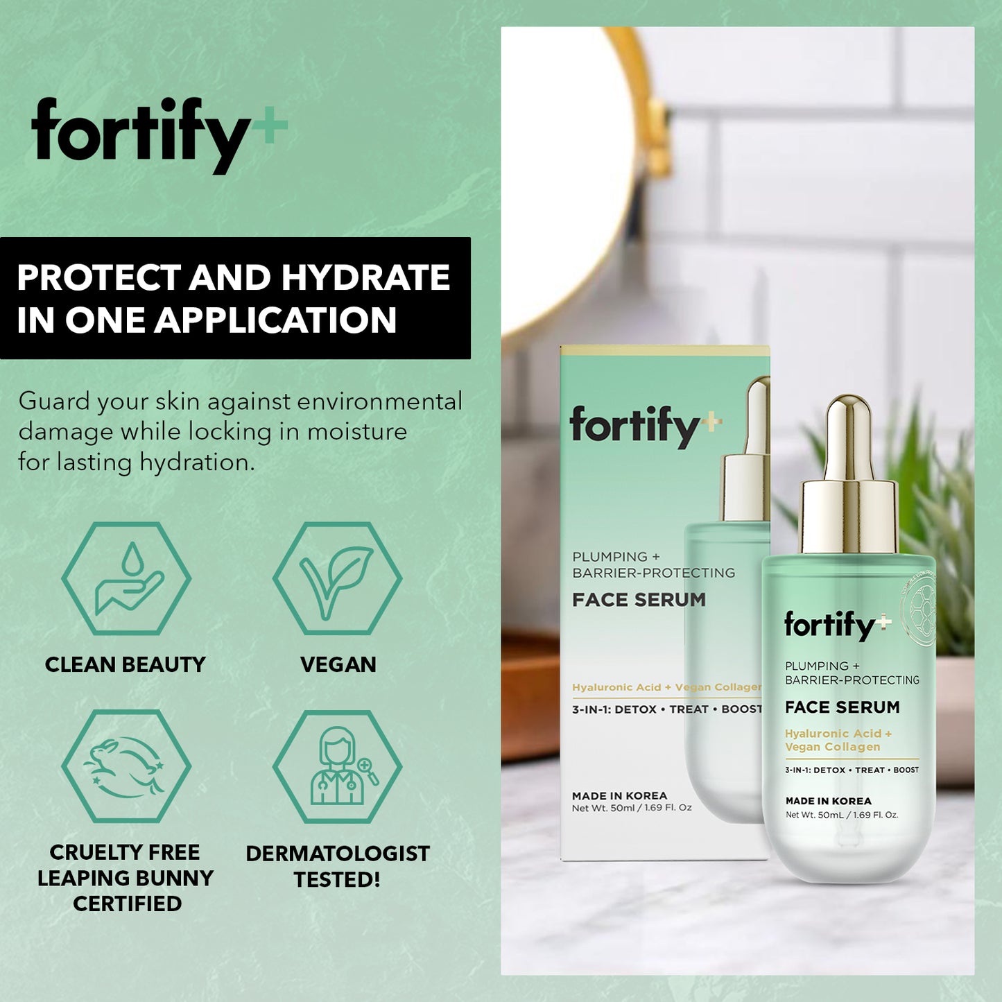 Facial Serum - Hyaluronic Acid and Vegan Collagen