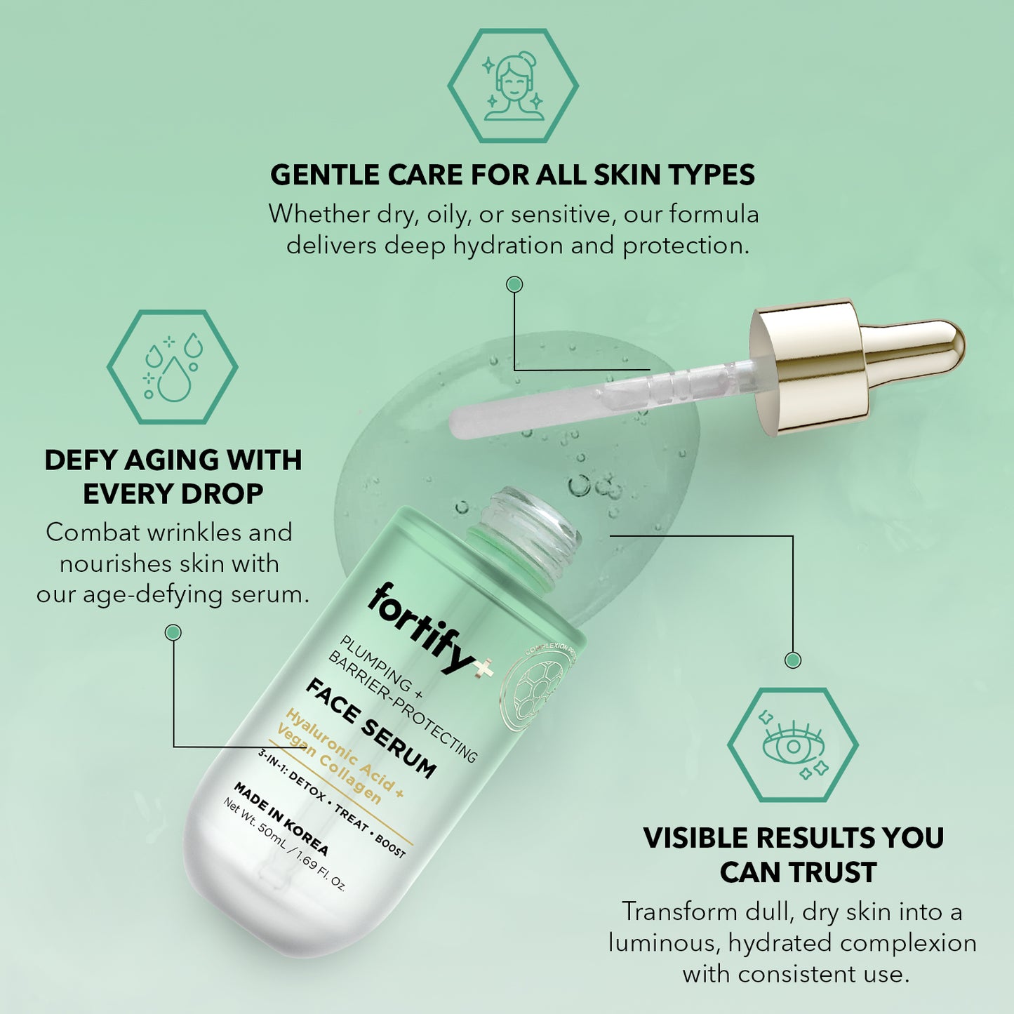 Facial Serum - Hyaluronic Acid and Vegan Collagen