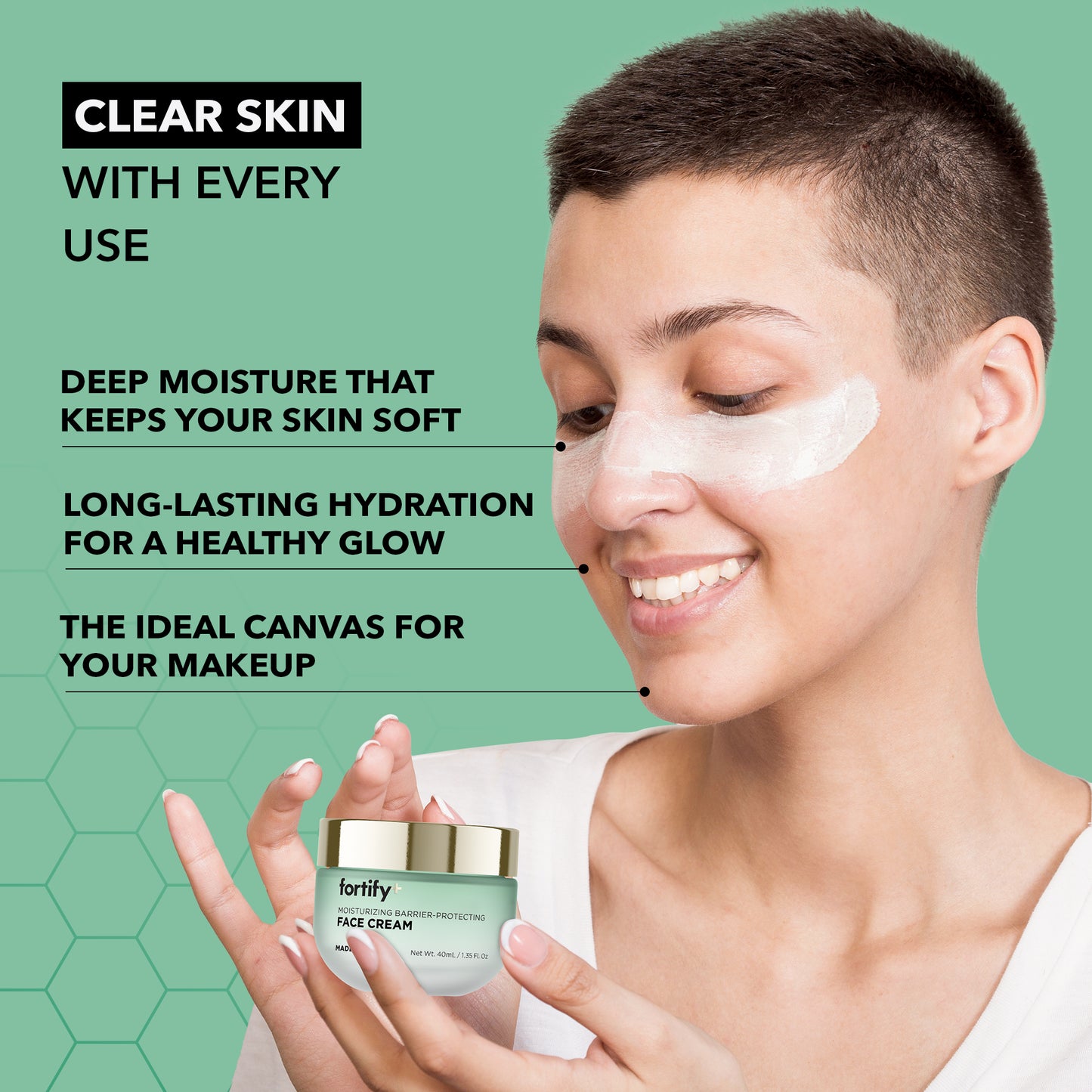 Face Cream Daily Moisturizer - Peptides + Vegan Collagen