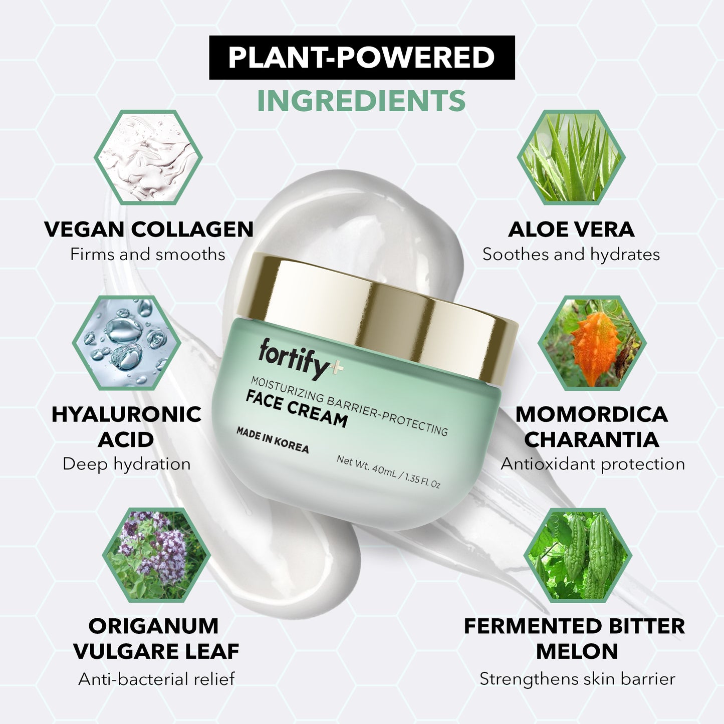 Face Cream Daily Moisturizer - Peptides + Vegan Collagen