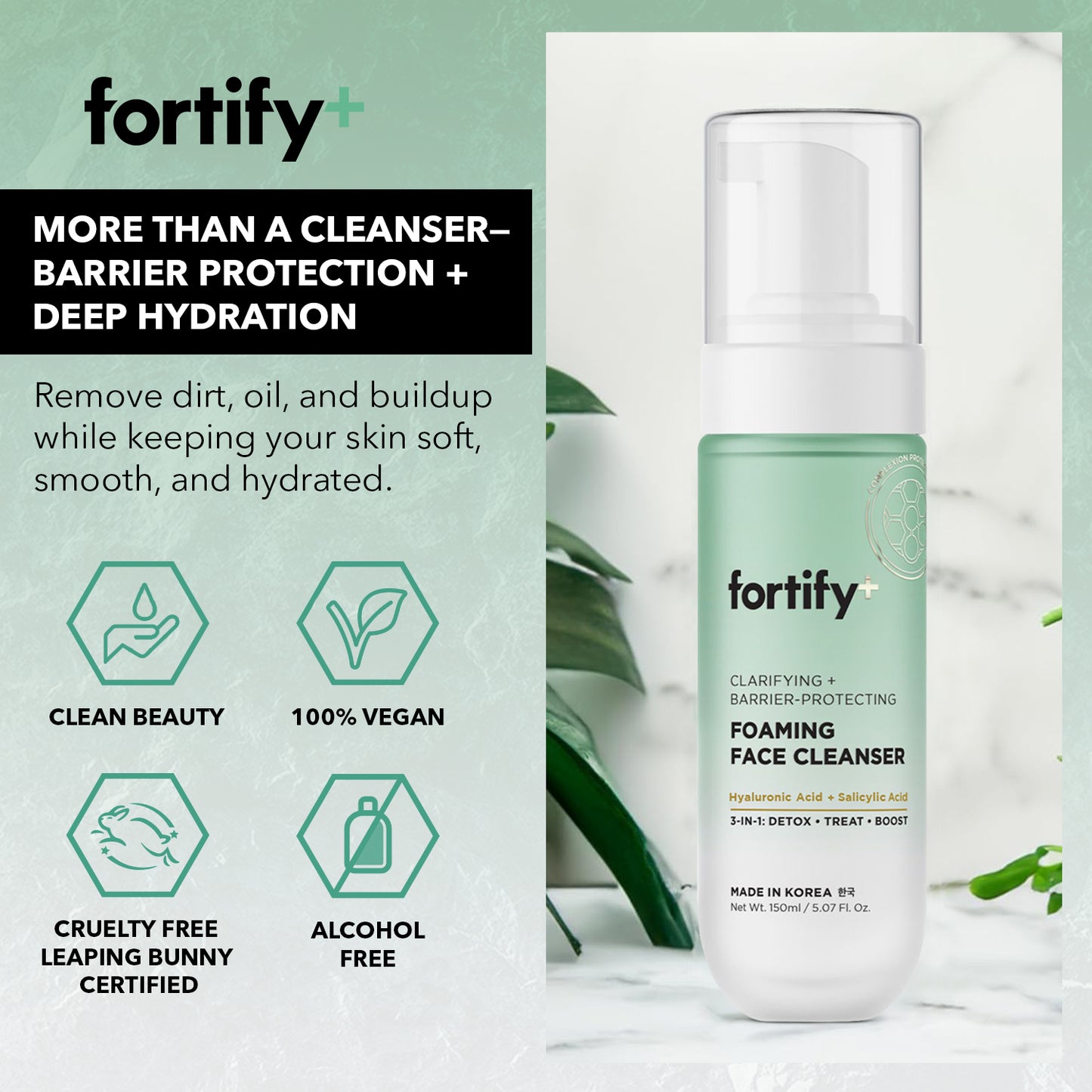 Foaming Facial Cleanser - Hyaluronic + Salicylic Acid