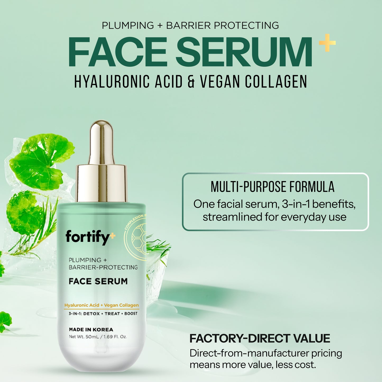Facial Serum - Hyaluronic Acid and Vegan Collagen