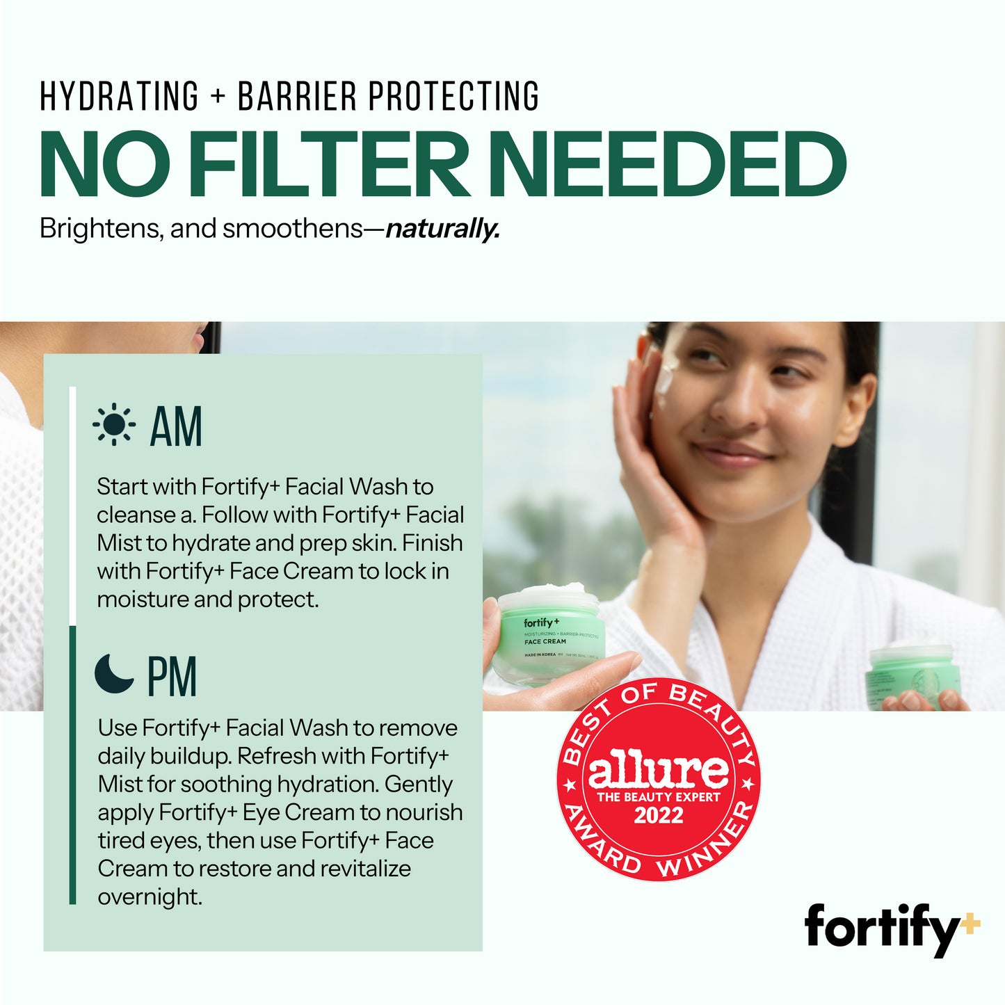 Face Cream Daily Moisturizer - Peptides + Vegan Collagen