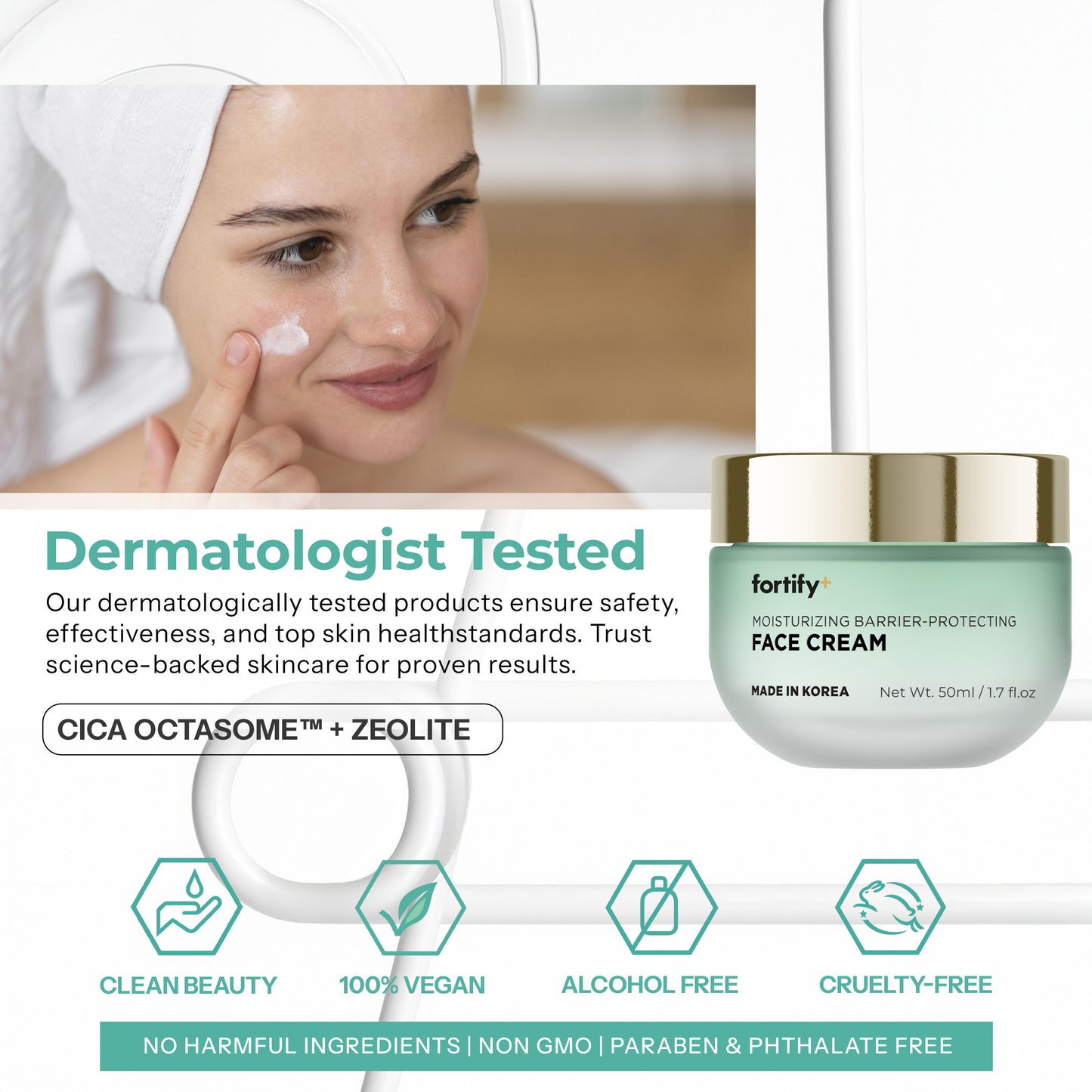 Face Cream Daily Moisturizer - Peptides + Vegan Collagen